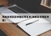 海南自贸区区块链公司名单[海南自贸港区块链]